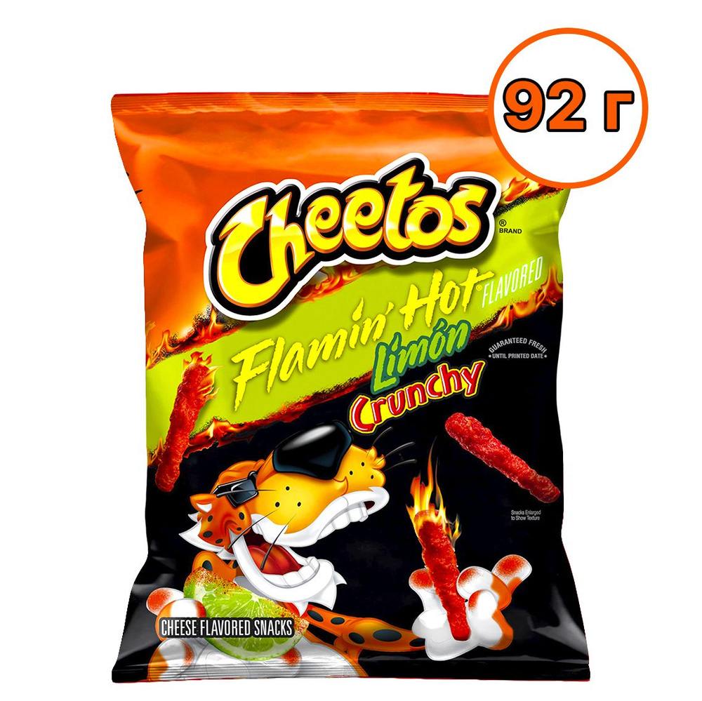 Кукурузные чипсы Cheetos Crunchy Flamin' Hot Limon Острые 1 шт 92.1 г США #1