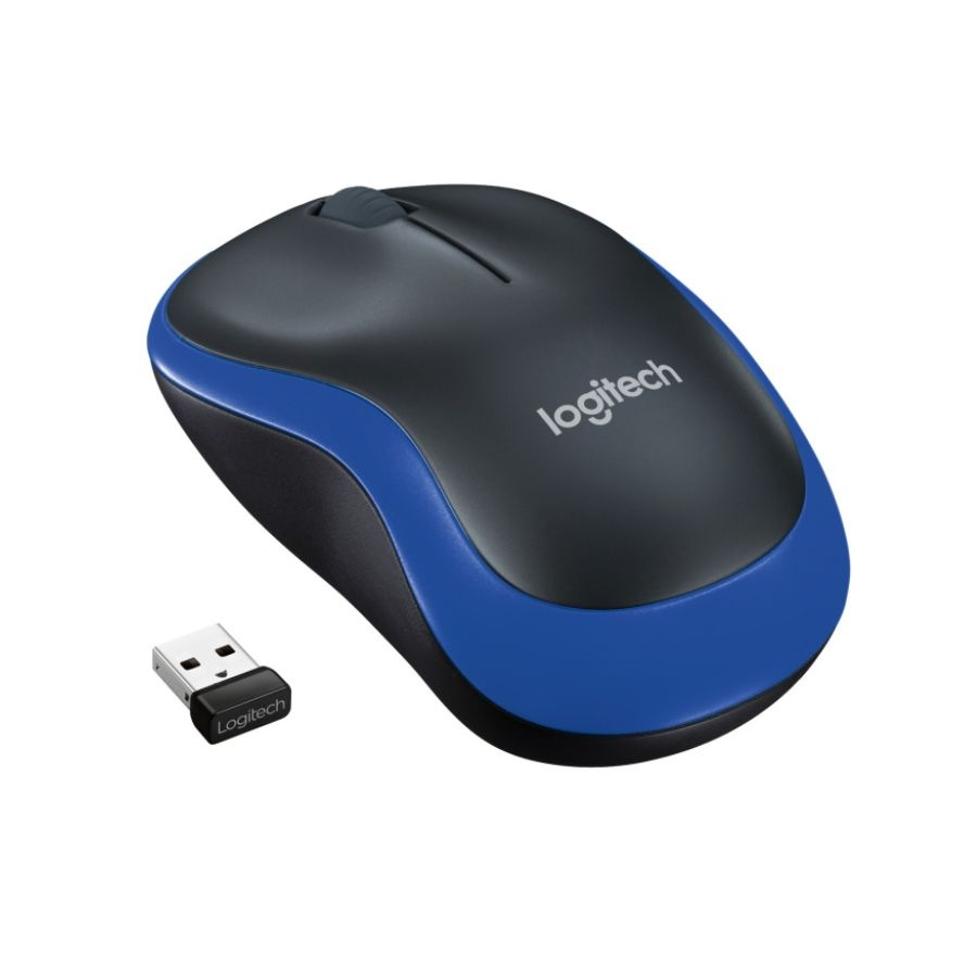 Мышь Logitech M185,беспроводная, USB, синяя #1