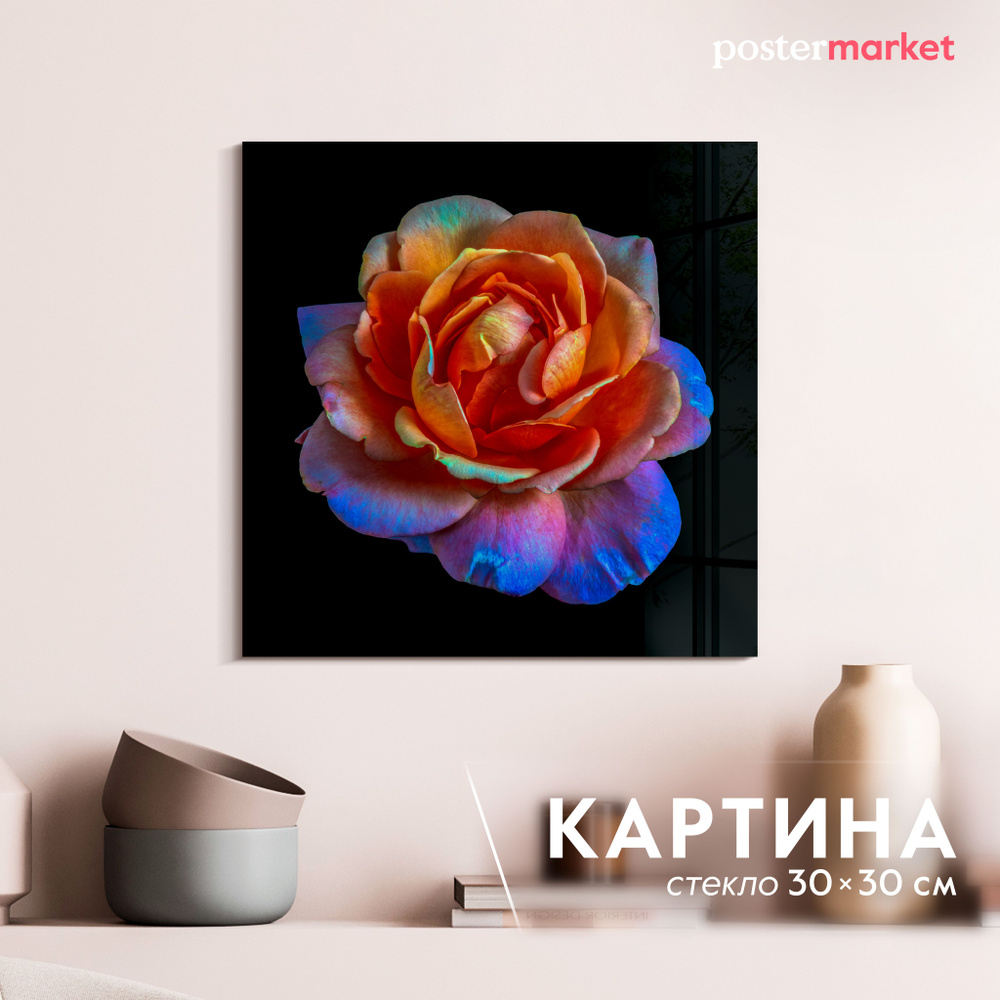 Картина на стекле Postermarket "Роза", 30х30 см #1