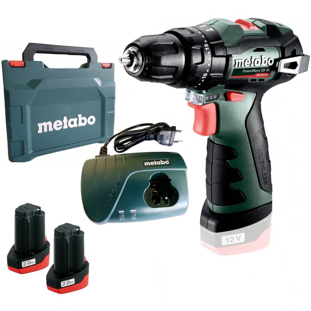 Шуруповерт ударный Metabo PowerMaxx SB BL (601784500) 12В, 2Х2,0АЧ, Кейс #1