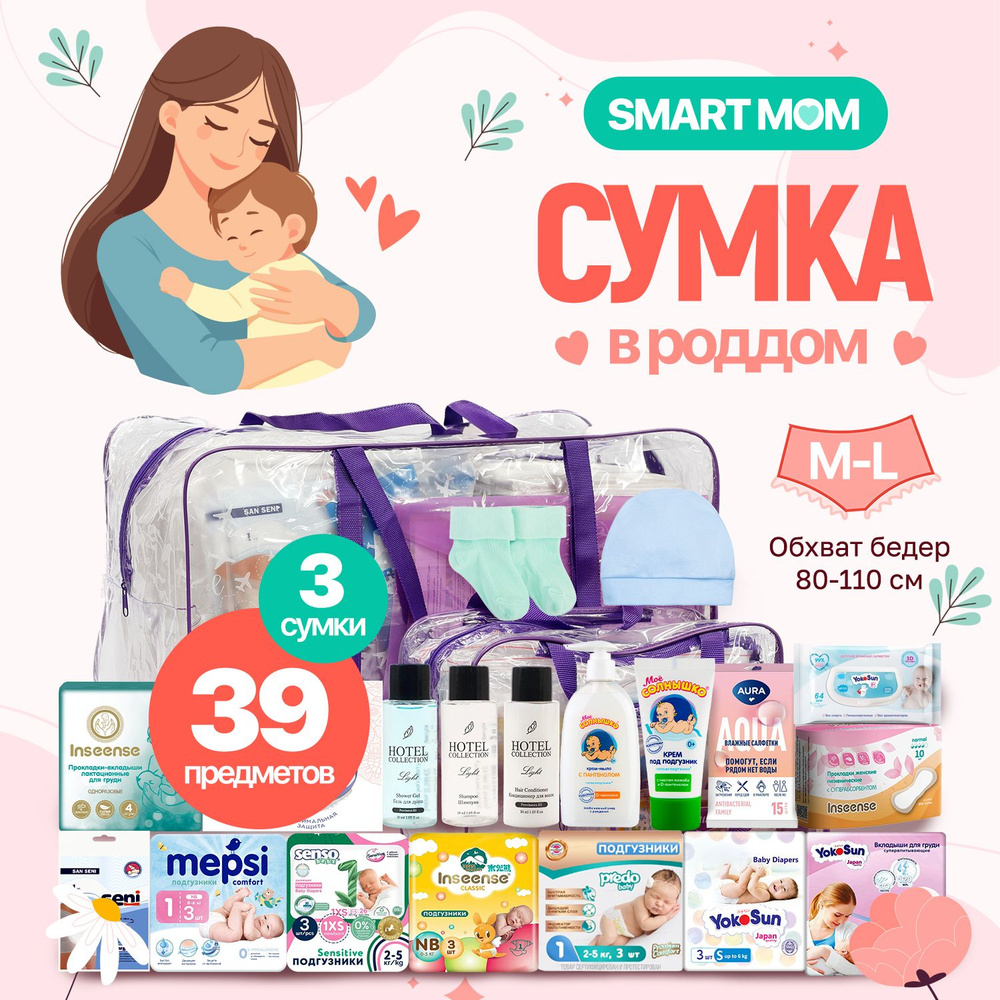 Готовая сумка в роддом для мамы и малыша #1