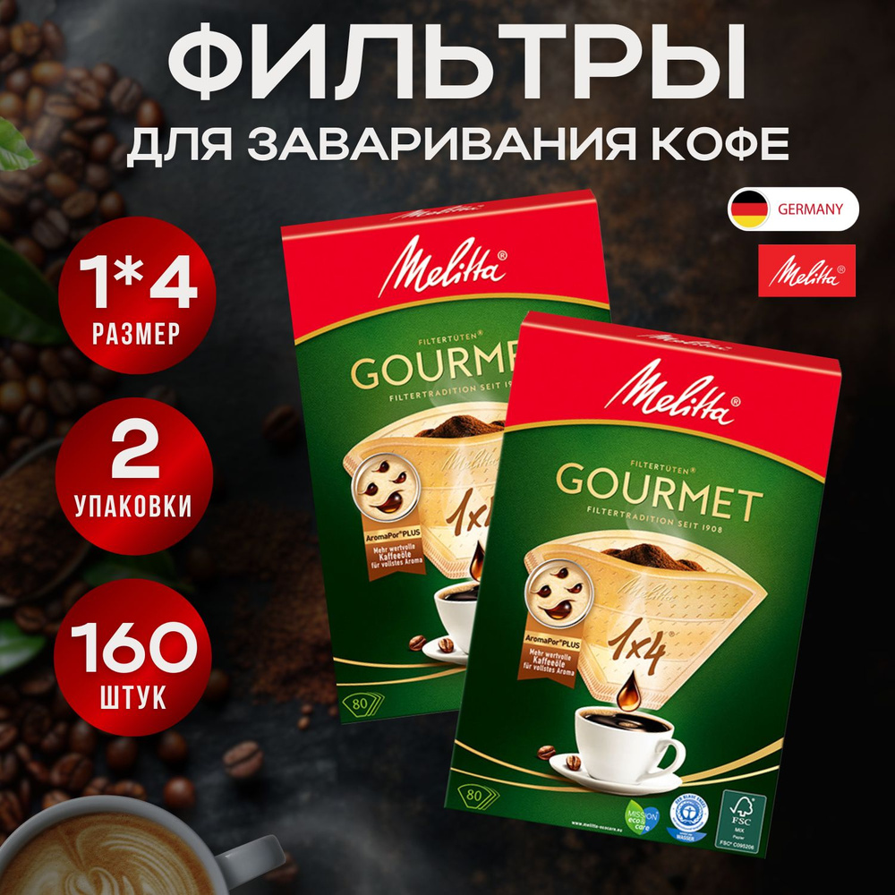 Фильтры для кофеварки MELITTA GOURMET 1х4/80(2 упак.) #1