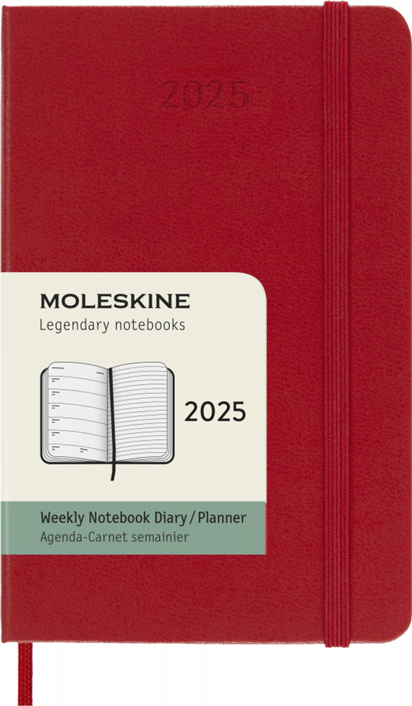 Еженедельник на 2025 год Moleskine WKNT DHF212WN2 9x14 см, твердая обложка, красный  #1