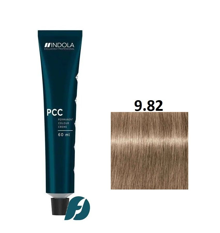 Indola Professional Permanent Caring Color 9.82 Стойкая крем-краска для волос очень светлый блондин русый #1