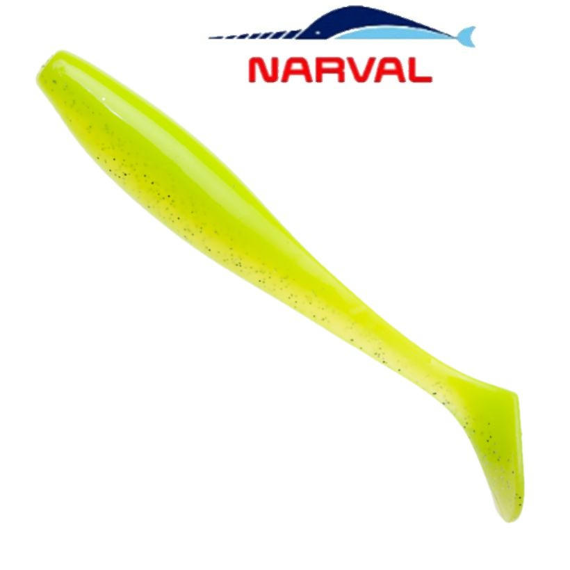 Приманка силиконовая Narval Choppy Tail 14cm цв. #004 Lime Chartreuse / Виброхвост для джига на судака, #1