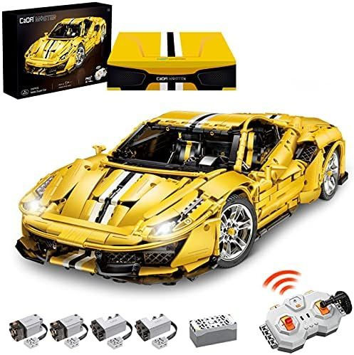 Конструктор электромеханический CaDa C61057W "Спорткар Ferrari 488 Yellow", 3187 деталей  #1