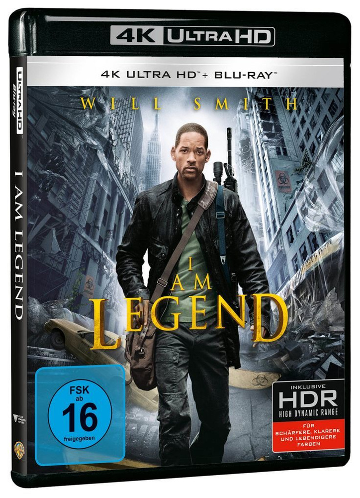 4K Ultra HD Blu-ray. Я - легенда. Фильм 2007 года. Фантастика, триллер, постапокалипсис, экранизация, #1