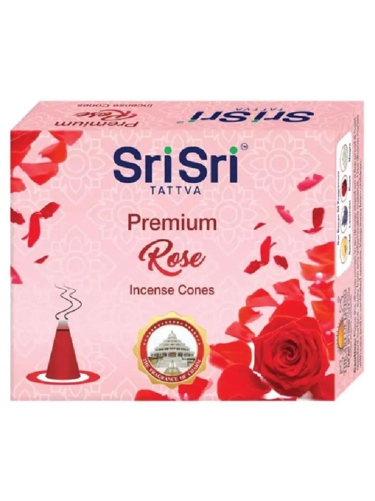 Благовония конусы Индийские Sri Sri Tattva Роза (Premium Rose), 25 г #1