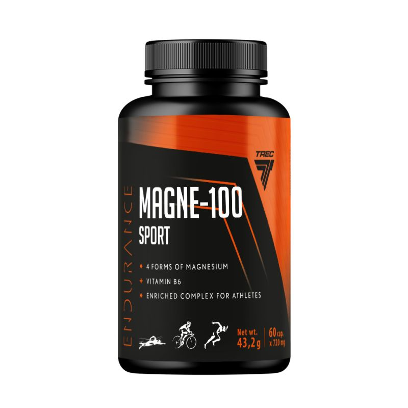 Trec Nutrition MAGNE-100 SPORT 60 caps, для спортсменов и людей ведущих активный образ жизни.  #1