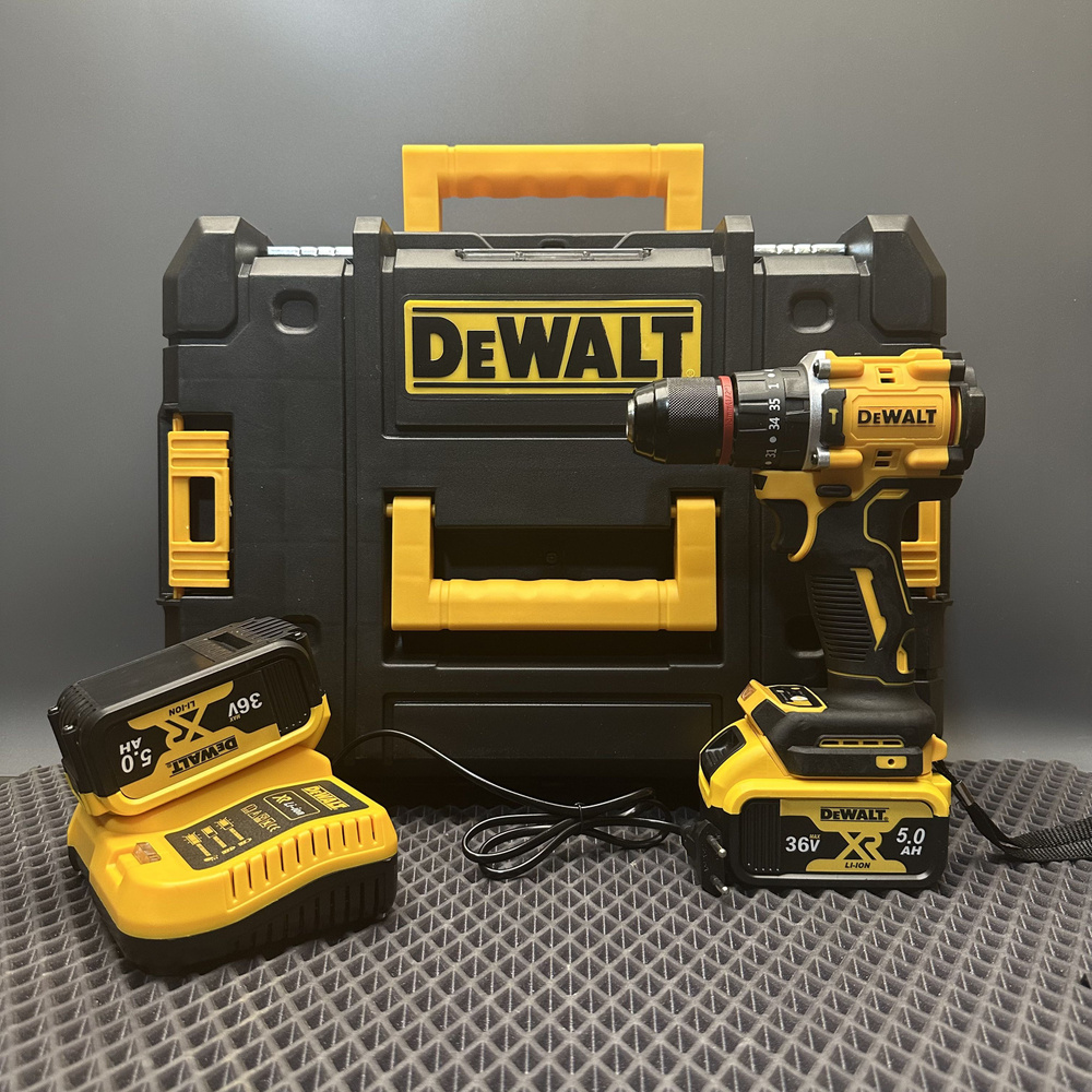 Шуруповерт аккумуляторный бесщеточный DeWALT 36 Вт, 120 N.m, 2АКБ в кейсе  #1