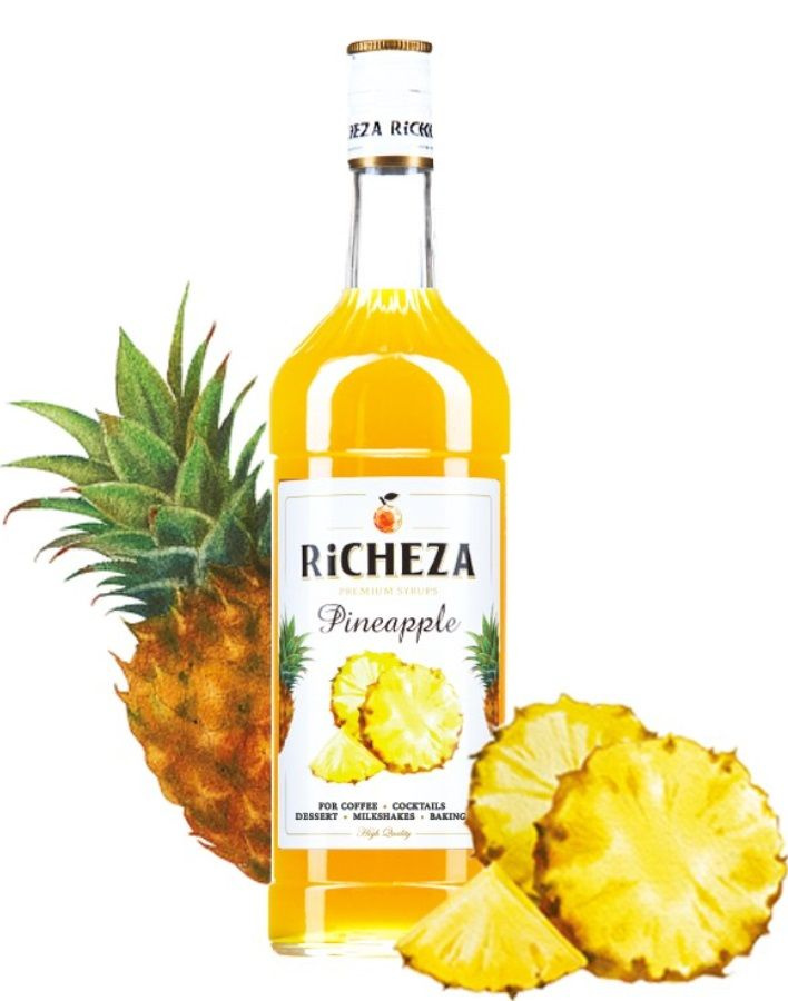 Сироп RICHEZA Ананас для кофе, коктейлей, десертов, лимонада и мороженого, 1 л  #1