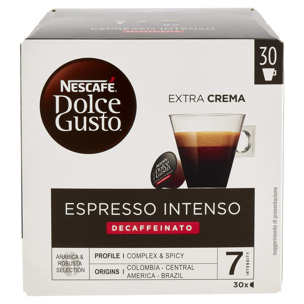 Кофе молотый в капсулах Nescafe Dolce Gusto Espresso Intenso Decaffeinato XL, 30 шт  #1