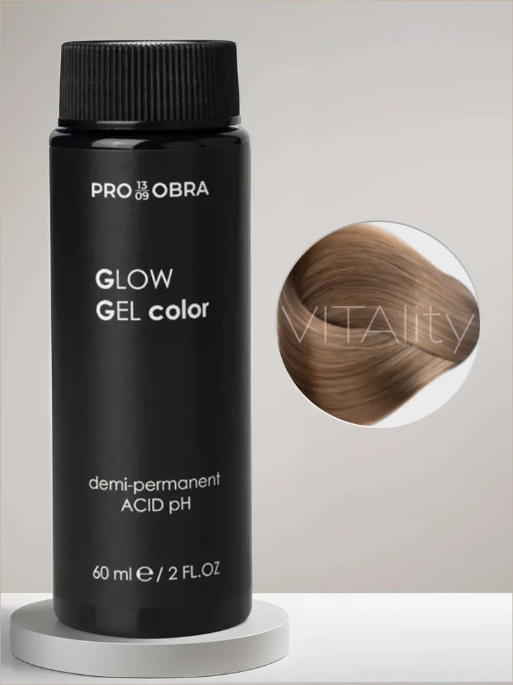 OBRA Glow Gel color Краситель гелевый полуперманентный профессиональный 8.32 золотистый перламутровый #1