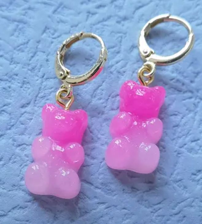 Серьги подвески в виде мишки медведя/ Гамми Тедди Gummy Bear мармеладные желейные/ подарок на день влюбленных, #1