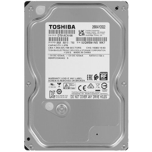 Toshiba 1 ТБ Внутренний жесткий диск 1 ТБ,32 МБ, SATA III, 6 Гбит/с ([DT01ACA100])  #1