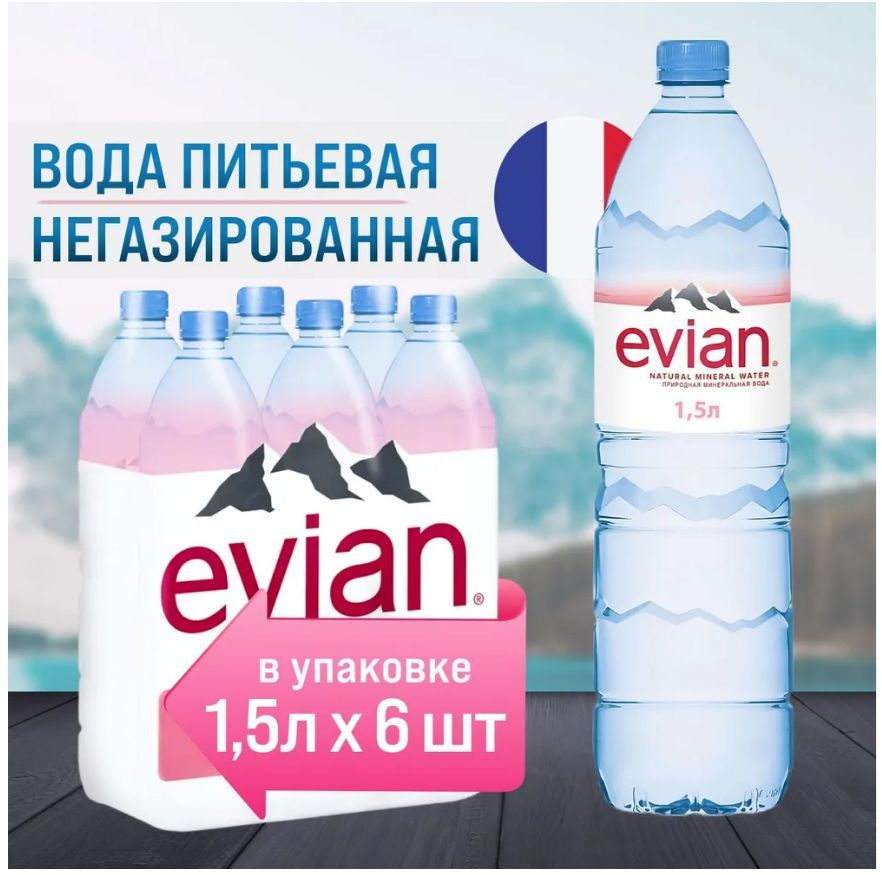 Evian Вода Минеральная Негазированная 1500мл. 6шт #1