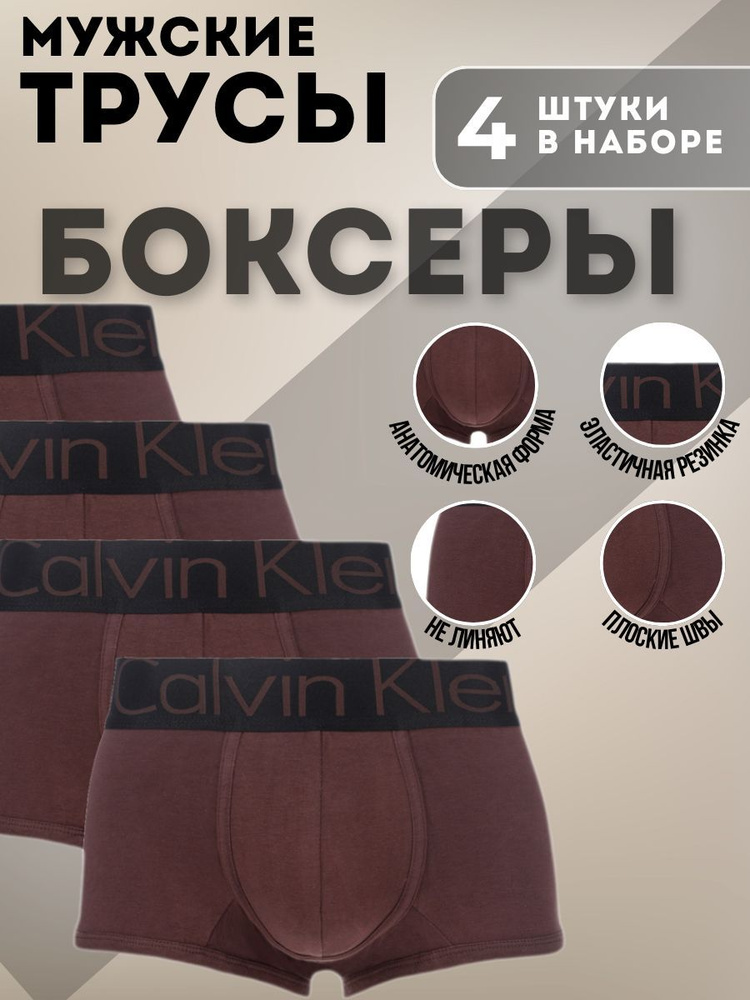 Комплект трусов боксеры Calvin Klein Нижнее белье, 4 шт #1