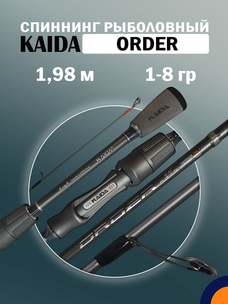 Спиннинг KAIDA ORDER 1-8 гр 1,98 м для рыбалки #1