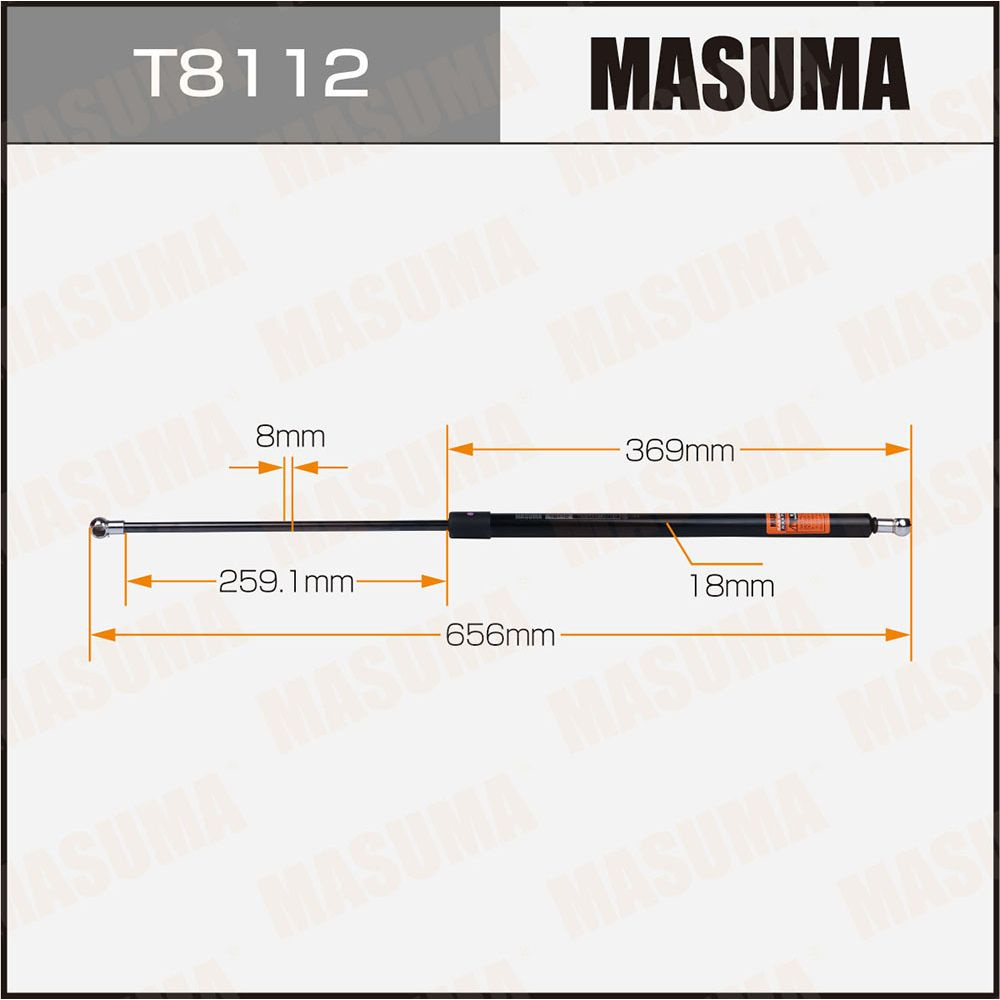 амортизатор крышки багажника l 656 мм masuma MASUMA T8112 #1