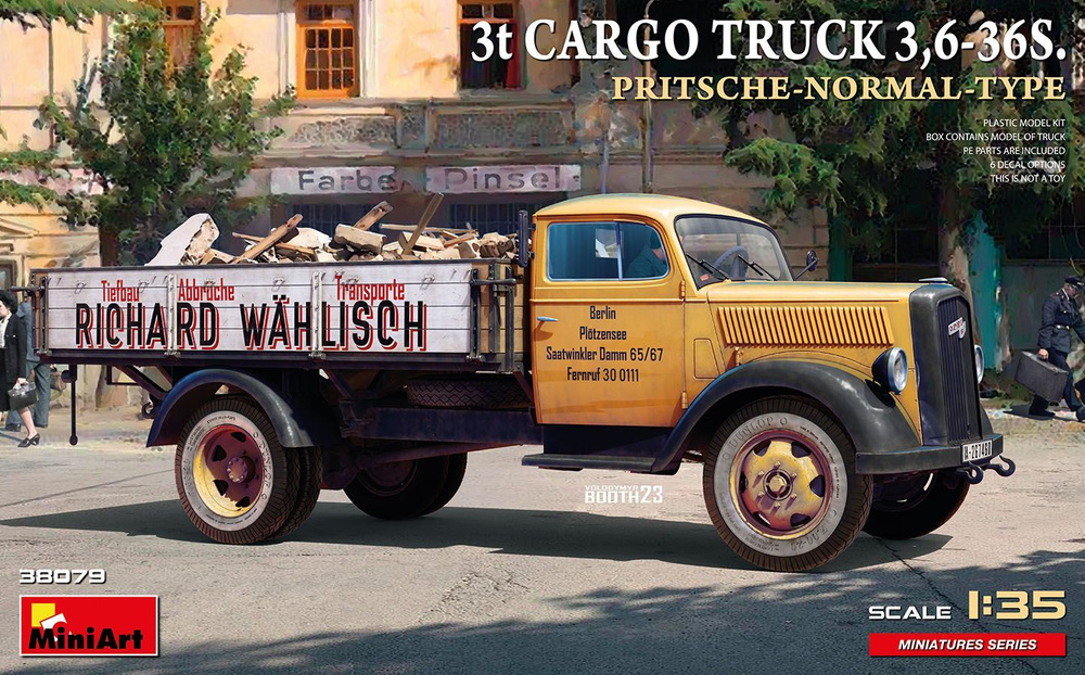 Miniart 38079 1/35 Автомобиль Cargo Truck 3,6-36S. Pritsche-Normal-Type #1