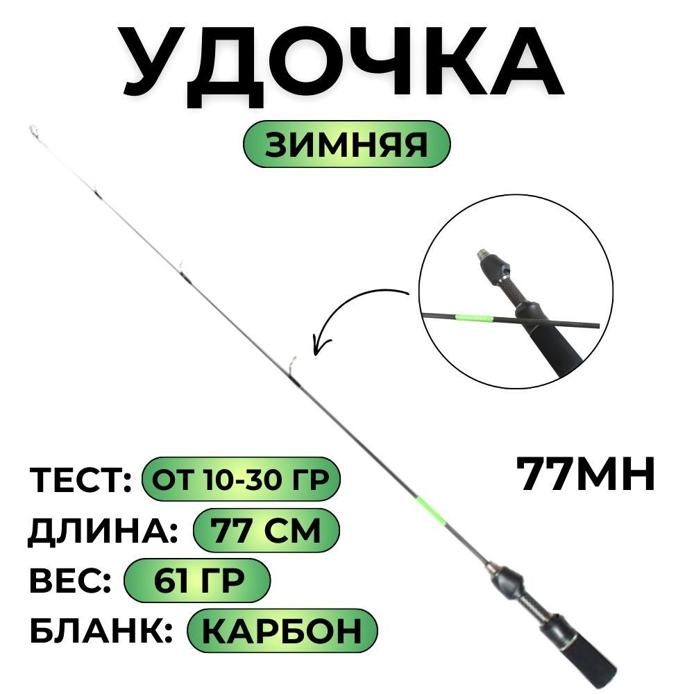 Зимнее удилище Zander Game Ice Fishing 77MH, тест 10-30 гр., длина 77 см. #1