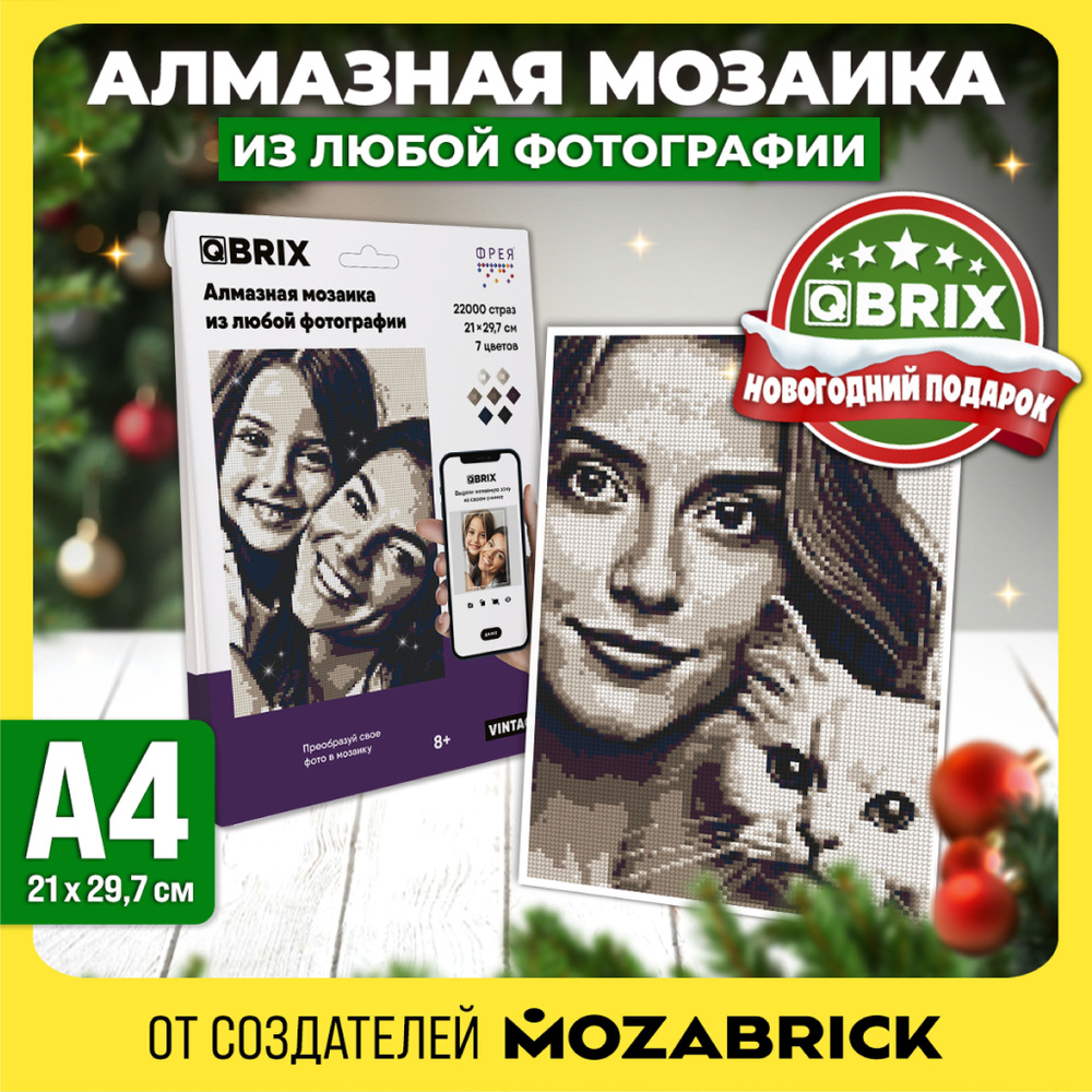 Набор для творчества Алмазная мозаика из любой фотографии, фотомозаика QBRIX VINTAGE  #1