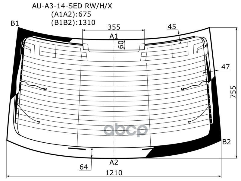 XYG Стекло заднее (Цвет зеленый Обогрев Антенна) Audi A3 12-19 S3 13-16  #1