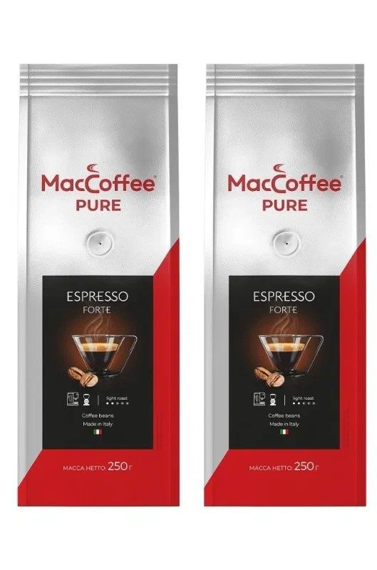 MacCoffee Кофе молотый, Pure Beans Espresso Forte, 250 гр, 2 уп #1