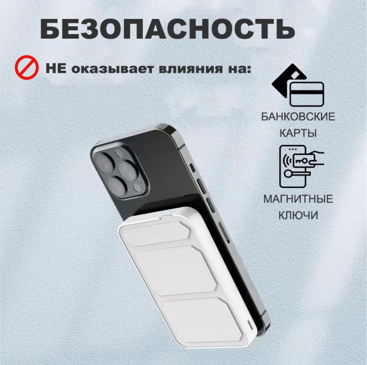 Магнитный повербанк с быстрой беспроводной зарядкой 10000 mAh Power bank MagSafe для телефонa