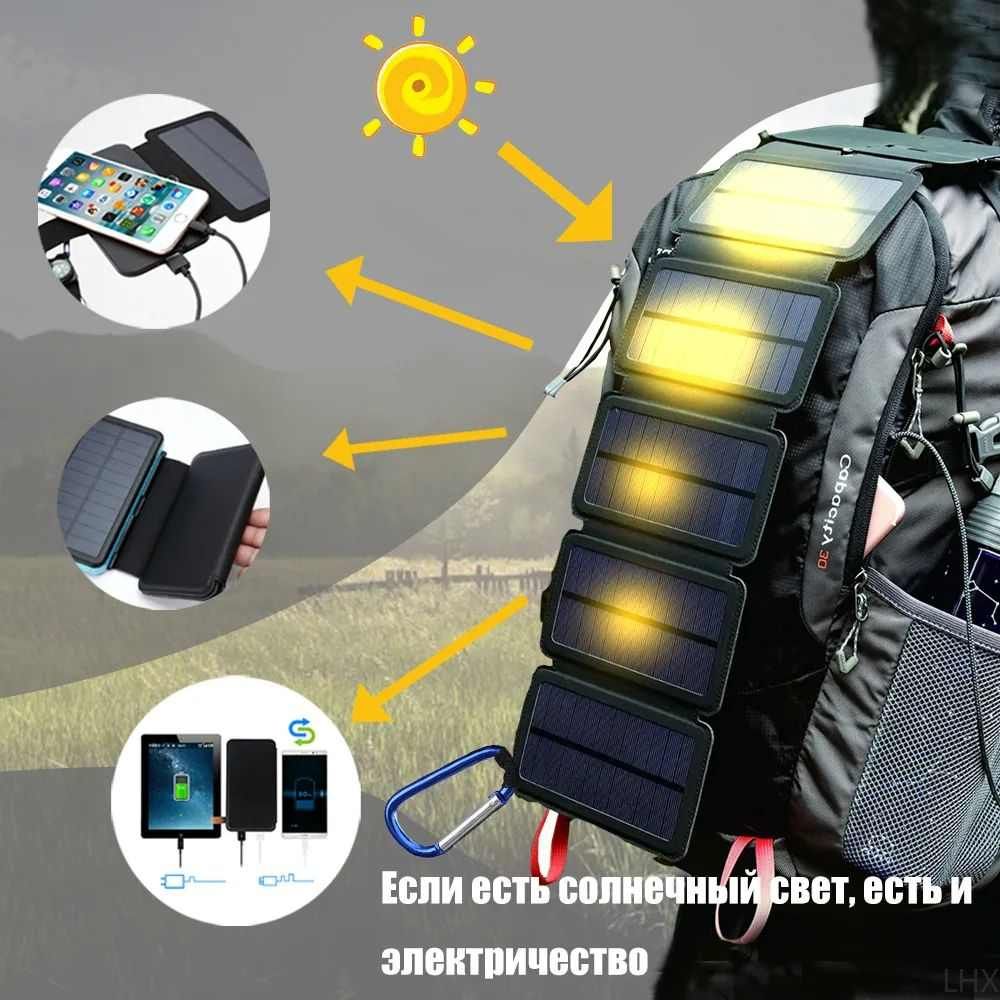 Туристическаяскладнаясолнечнаябатарея60Вт/портативнаязарядка/дляпутешествий