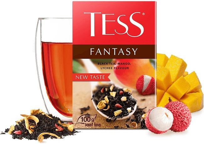ЧайчерныйлистовойTessFANTASYсмангоиароматомличи,100г