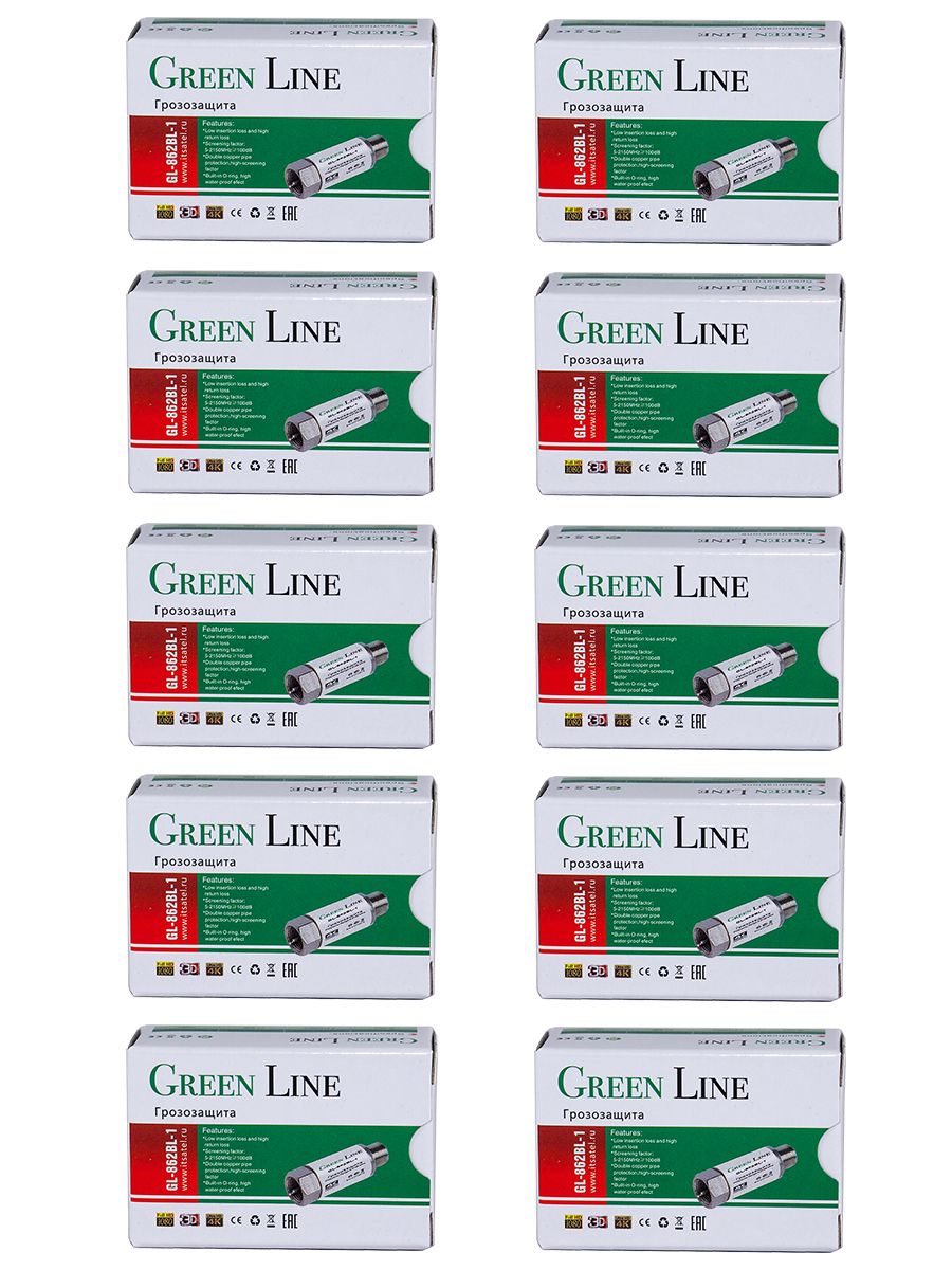 Комплект10шт:ГрозозащитадлякоаксиальногокабеляGreenLineGL-862BL-1диапазон5-2150мГц(дляDVB-T2,ЦифровогоТВ,СпутниковогоТВ:ТриколорТВ,НТВ+,МТС,Билайн,Телекарта)