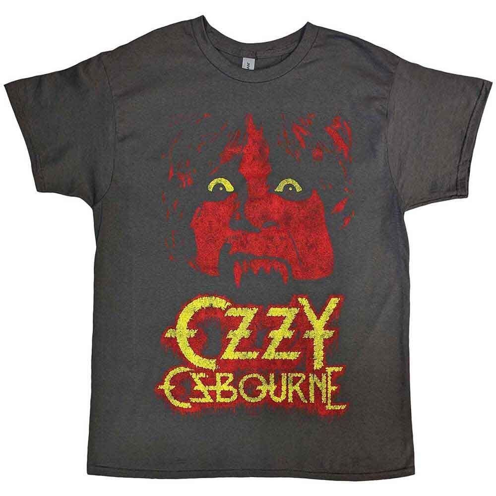ФутболкаФутболкаOzzyOsbourneYellowEyesJumboCharcoalGreyShirtS-XXLOfficialBandT-Shirt