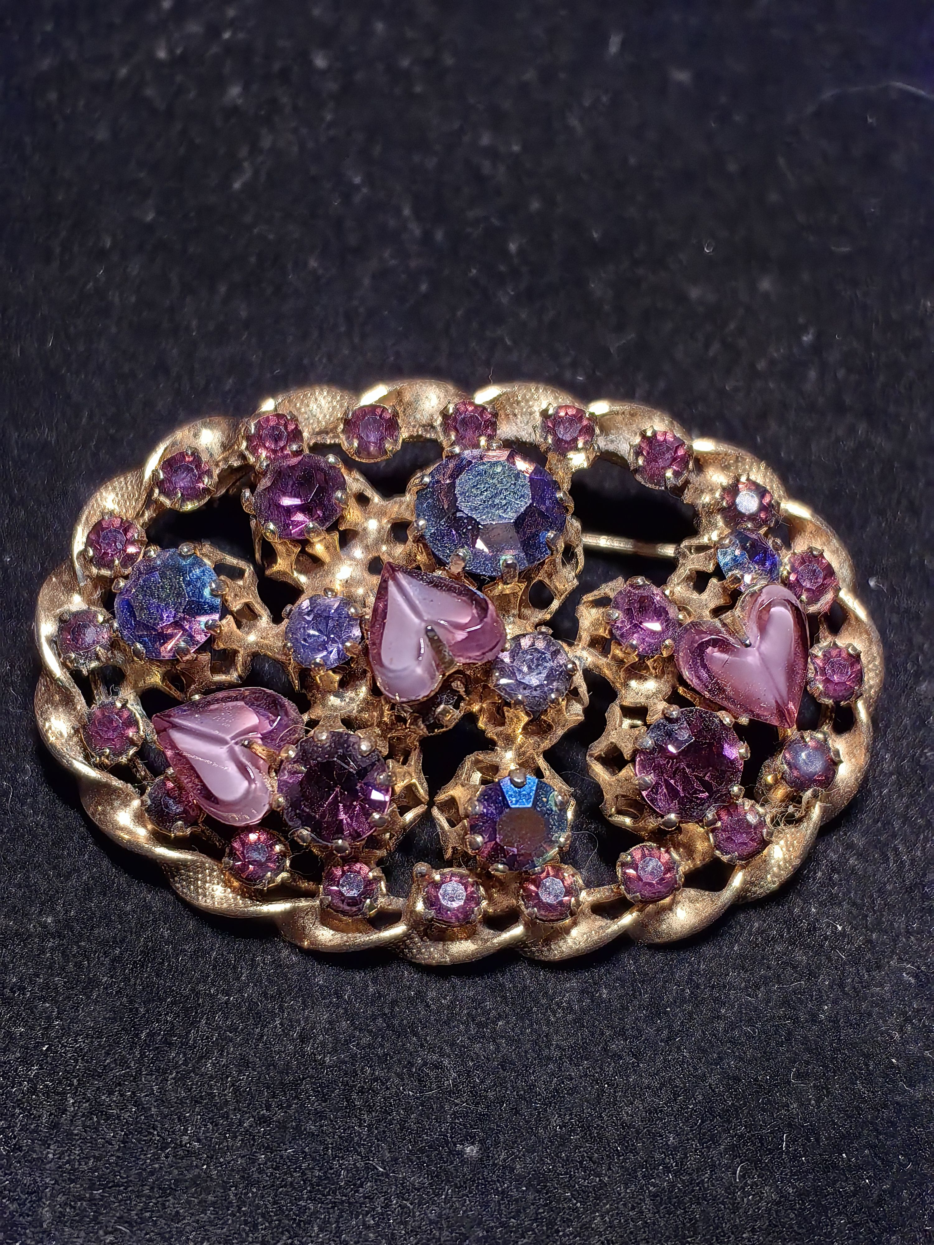 Винтажнаяброшь.Стразы.Вставки.Жёлтыйметалл.АнглиясерединаХХвека.