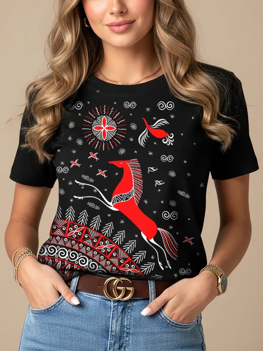 ФутболкаRoMaxTexКонькрасныеузоры