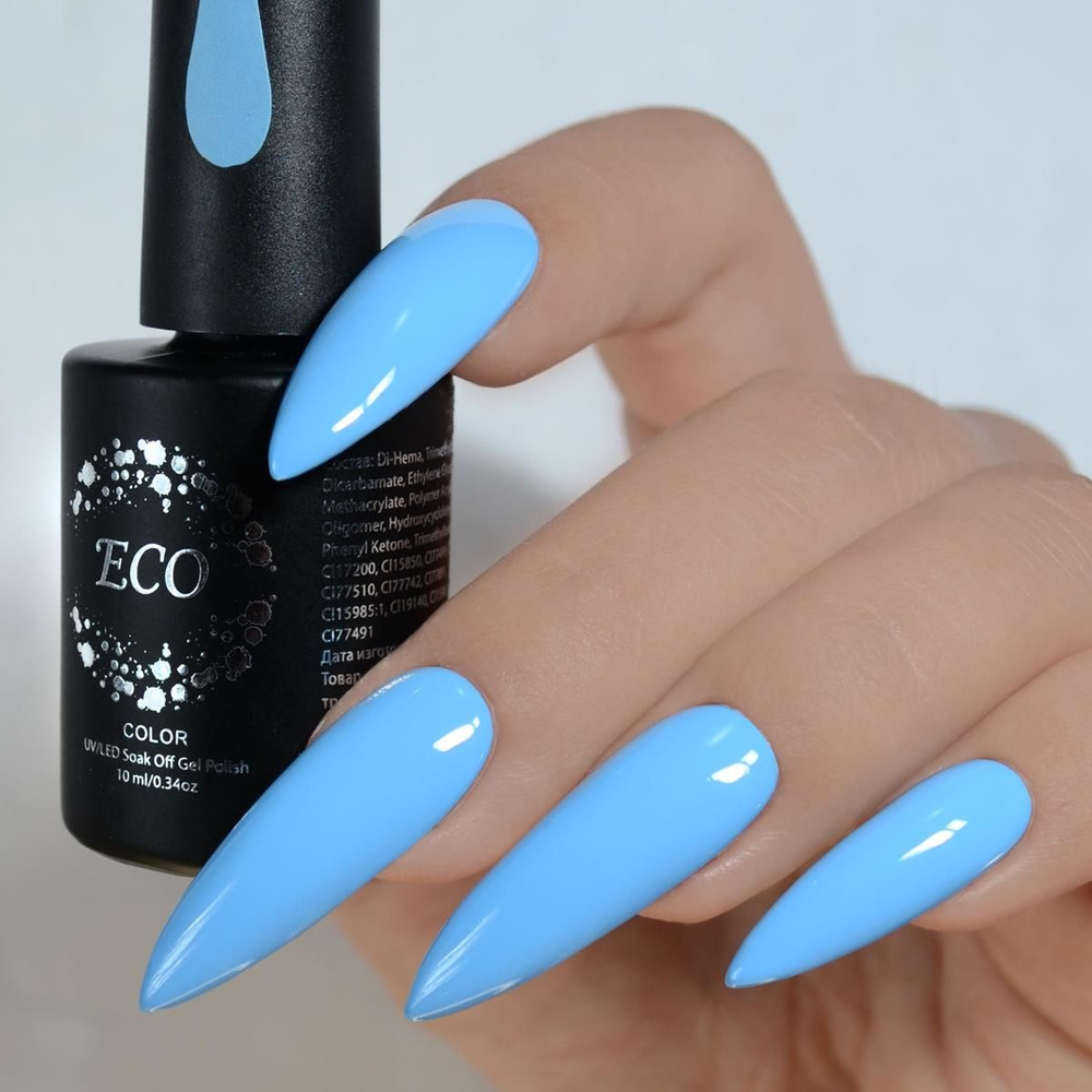 ECO Professional, Гель лак для ногтей #71 Основная (шеллак), светло-голубой, 10мл  #1