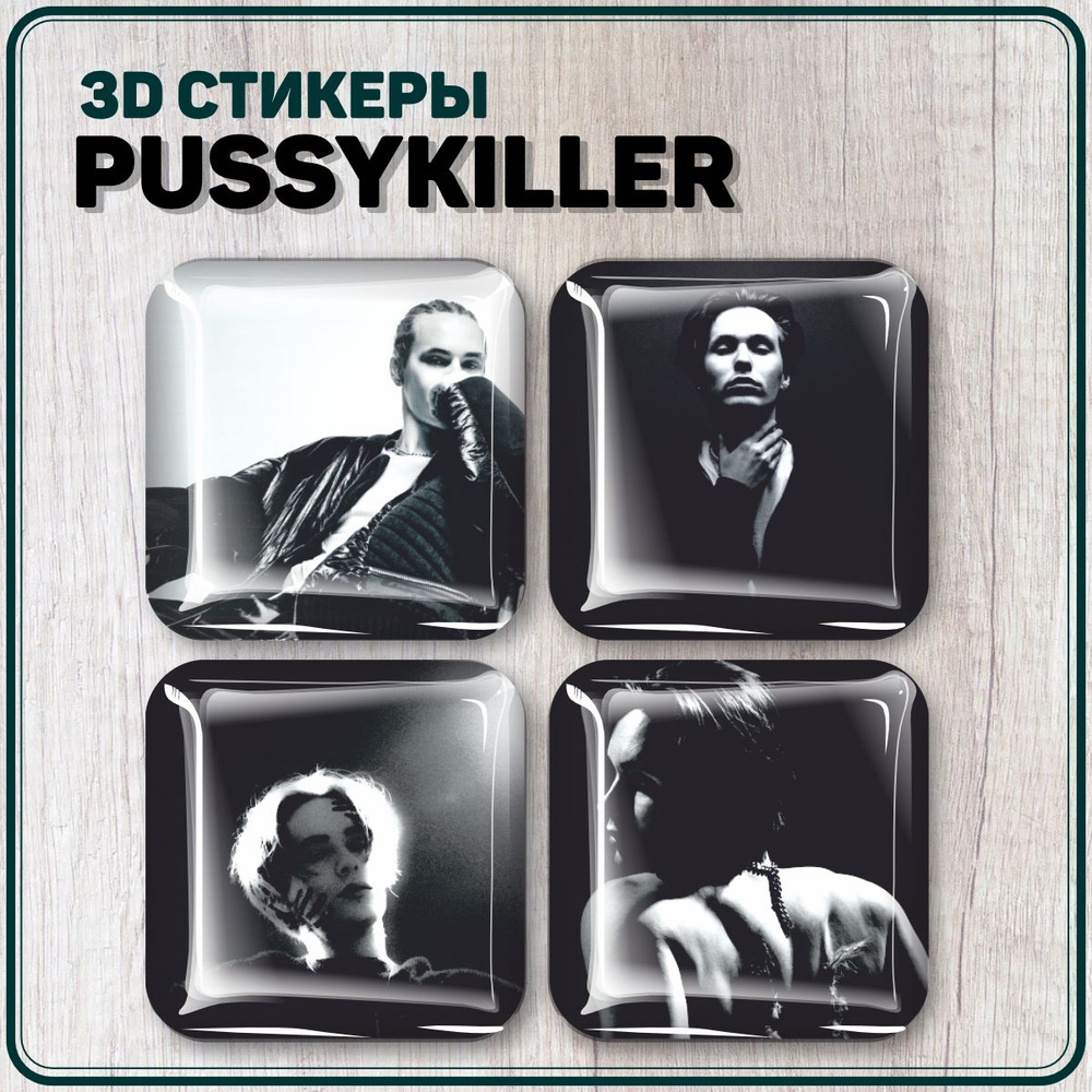 3D стикеры на телефон наклейки Pussykiller Музыкант #1