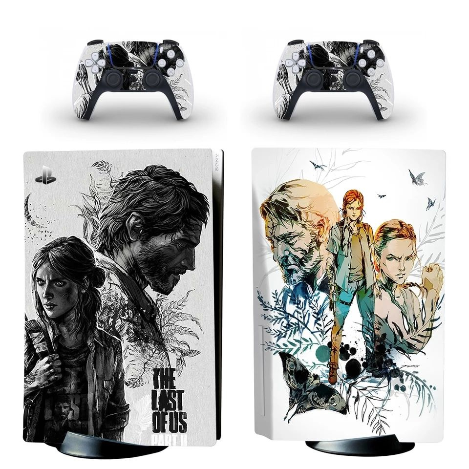 Наклейка The Last of Us виниловая защитная на игровую консоль PlayStation 5 Disk Edition полный комплект #1