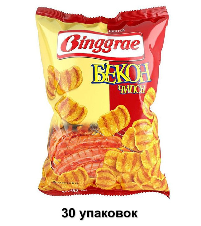 Binggrae Чипсы Бекон, 40 г, 30 уп #1