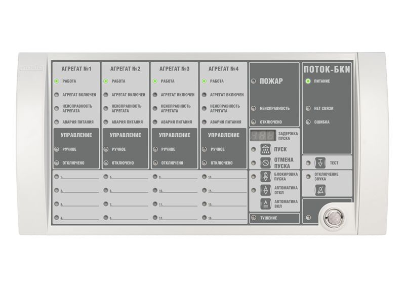 Поток-БКИ Блок управления и индикации состояния прибора Поток-3Н, 17 раздел, 50 индикаторов, RS-485  #1