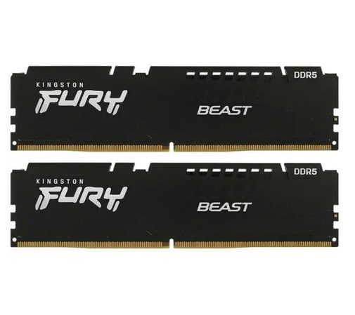 Kingston Оперативная память Память 64Gb Kingston FURY Beast Black, DDR5, DIMM, PC48000, 6000Mhz, CL40 #1