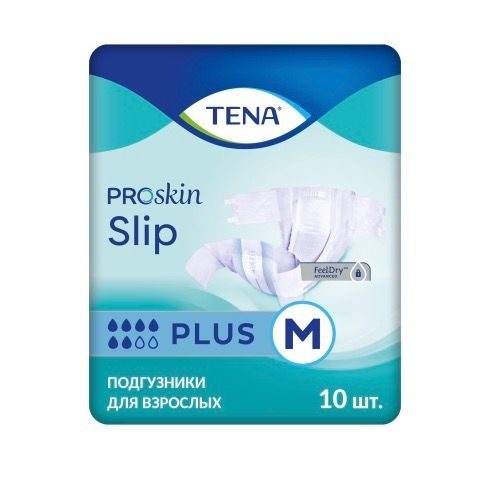 Подгузники для взрослых Tena Slip Plus Medium, объем талии 70-120 см, 10 шт.  #1