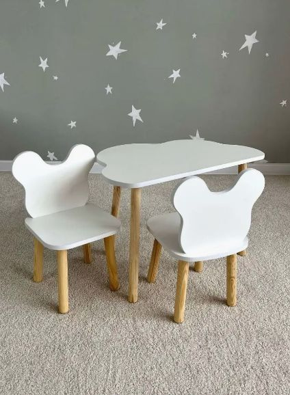 Детский стол облако и два стула мишка #1