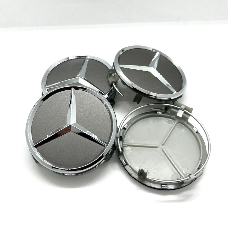 Колпачки заглушки на литые диски Mercedes 75мм Графит ( A2204000125 ) 4 штуки  #1