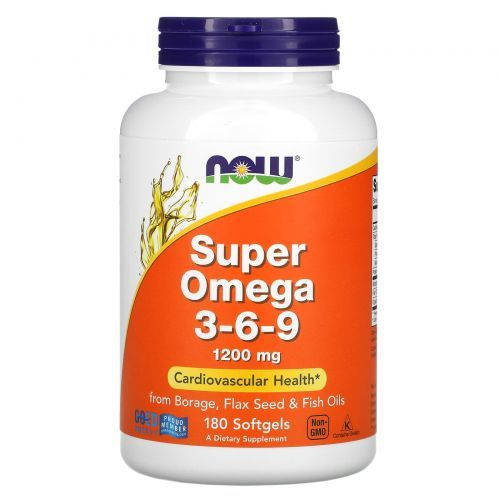 Now Foods, Super Omega 3- 6- 9 Омега, 1200 мг, 180 мягких капсул #1