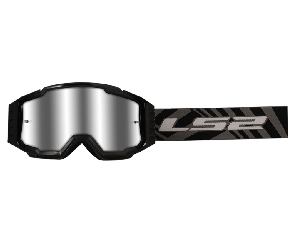 Очки кроссовые LS2 CHARGER PRO Goggle с прозрачной линзой (черный, Black with clear visor, Универсальный) #1