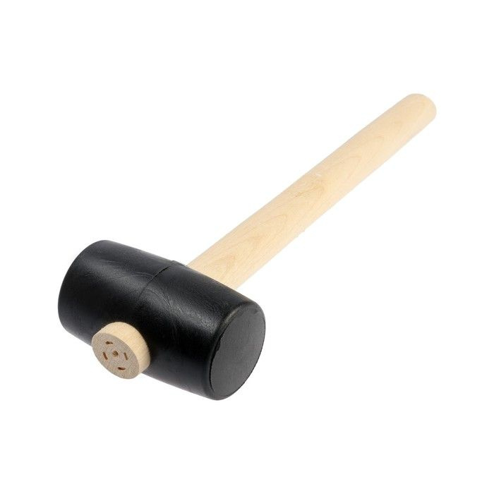Киянка ЛОМ, деревянная рукоятка, черная резина, 50 мм, 250 г  #1