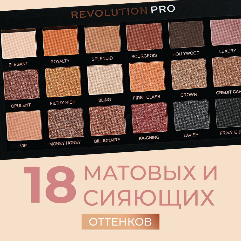 REVOLUTION PRO Тени для век REGENERATION PALETTE Goldmine палетка для макияжа глаз: матовые, блестящие, #1