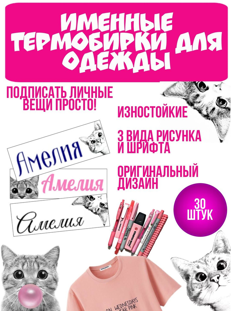 Термонаклейка для одежды с именем АМЕЛИЯ #1