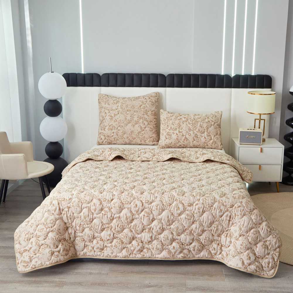 Одеяло 2-x спальный 175x210 см, Всесезонное, с наполнителем Лен, комплект из 1 шт  #1